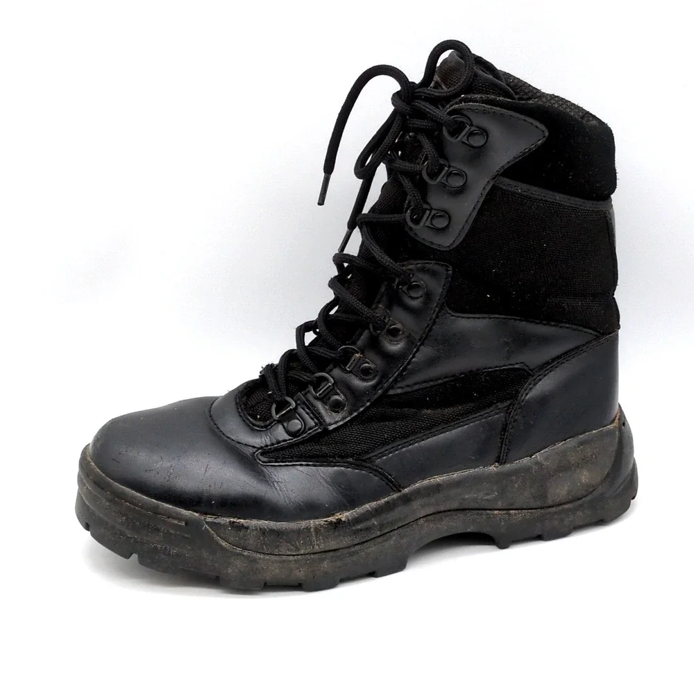 Galls‎ Boots Mens Black 9.5 Wide Leather Tactical Duty Work Shoe Lace Up SP430